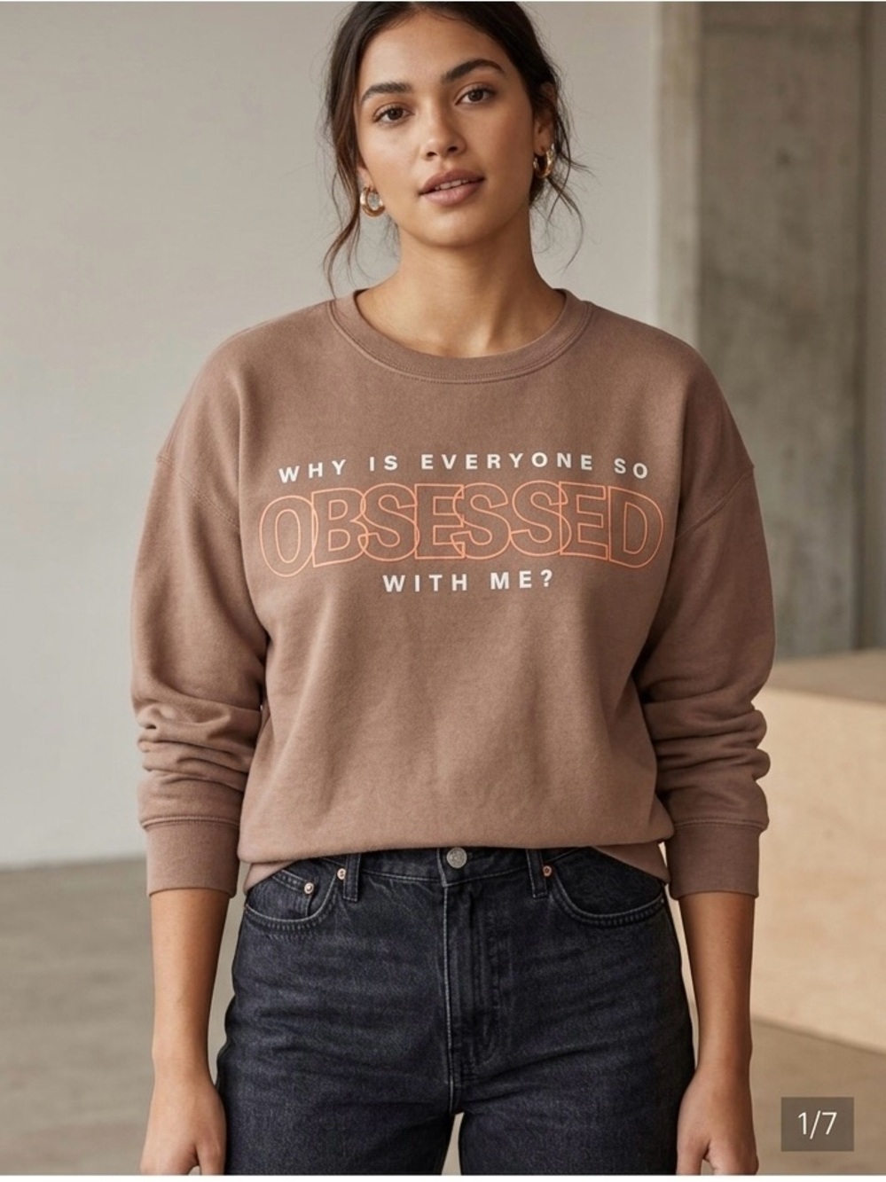 Wound Up women’s size large Graphic Crewneck Sweatshirt - Brown